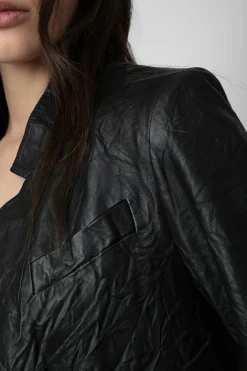 Vestes^Zadig & Voltaire Verys Blazer Cuir Froisse