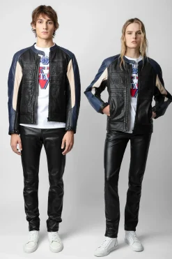 Unisexe^Zadig & Voltaire Veste En Cuir De Motard Tardif