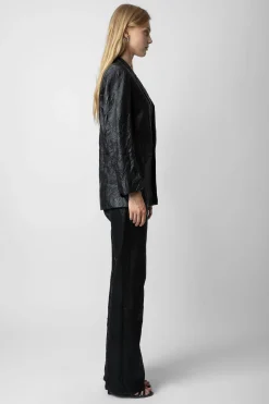 Vestes^Zadig & Voltaire Veste En Cuir Froisse Visco
