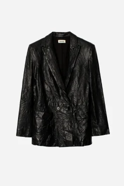 Vestes^Zadig & Voltaire Veste En Cuir Froisse Visco