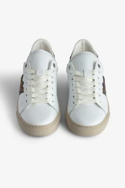 Formateurs^Zadig & Voltaire Zv1747 Baskets Basses Metallisees Gaufrees La Flash