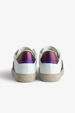 Formateurs^Zadig & Voltaire Zv1747 Baskets Basses Metallisees Gaufrees La Flash